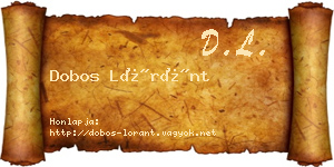 Dobos Lóránt névjegykártya